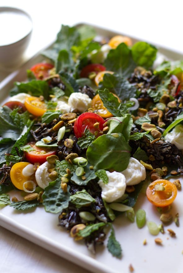 Close up of healthy vegetarian green salad