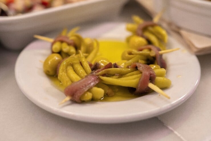 Plate of gilda tapas