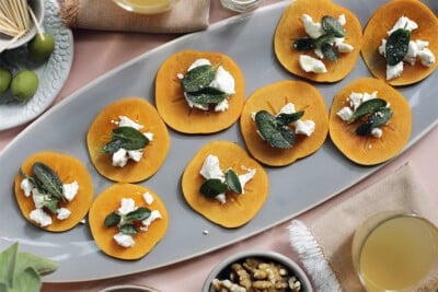 Fried Sage and Goat Cheese Persimmon Appetizer Recipe