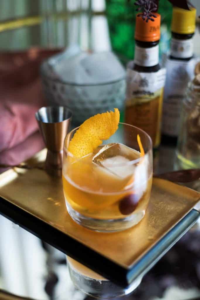 Finished Old Fashioned Cocktail