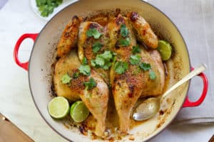 Roasted Cilantro Chile Lime Spatchcock Chicken Recipe
