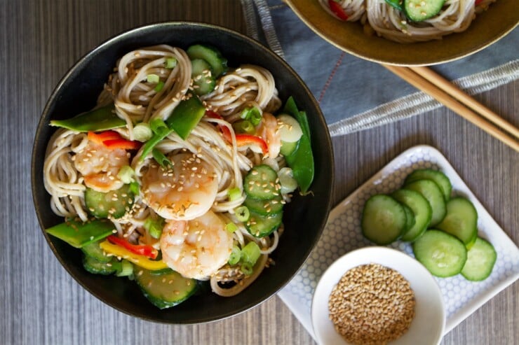 Chilled Soba Noodles with Lemon-Ginger Dressing Recipe