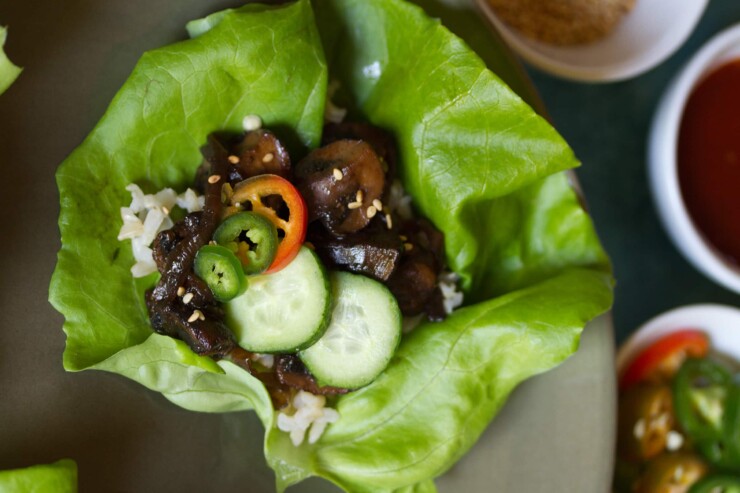 Mushroom Bulgogi Lettuce Wraps Recipe