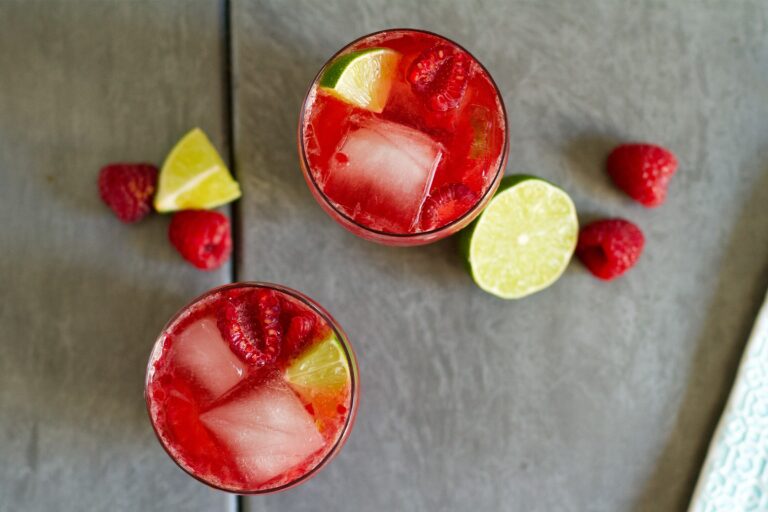 Sparkling Raspberry Caipirinha Cocktail Recipe