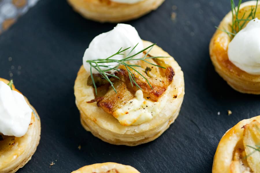 Fennel Mascarpone Brie Puff Pastry Bites