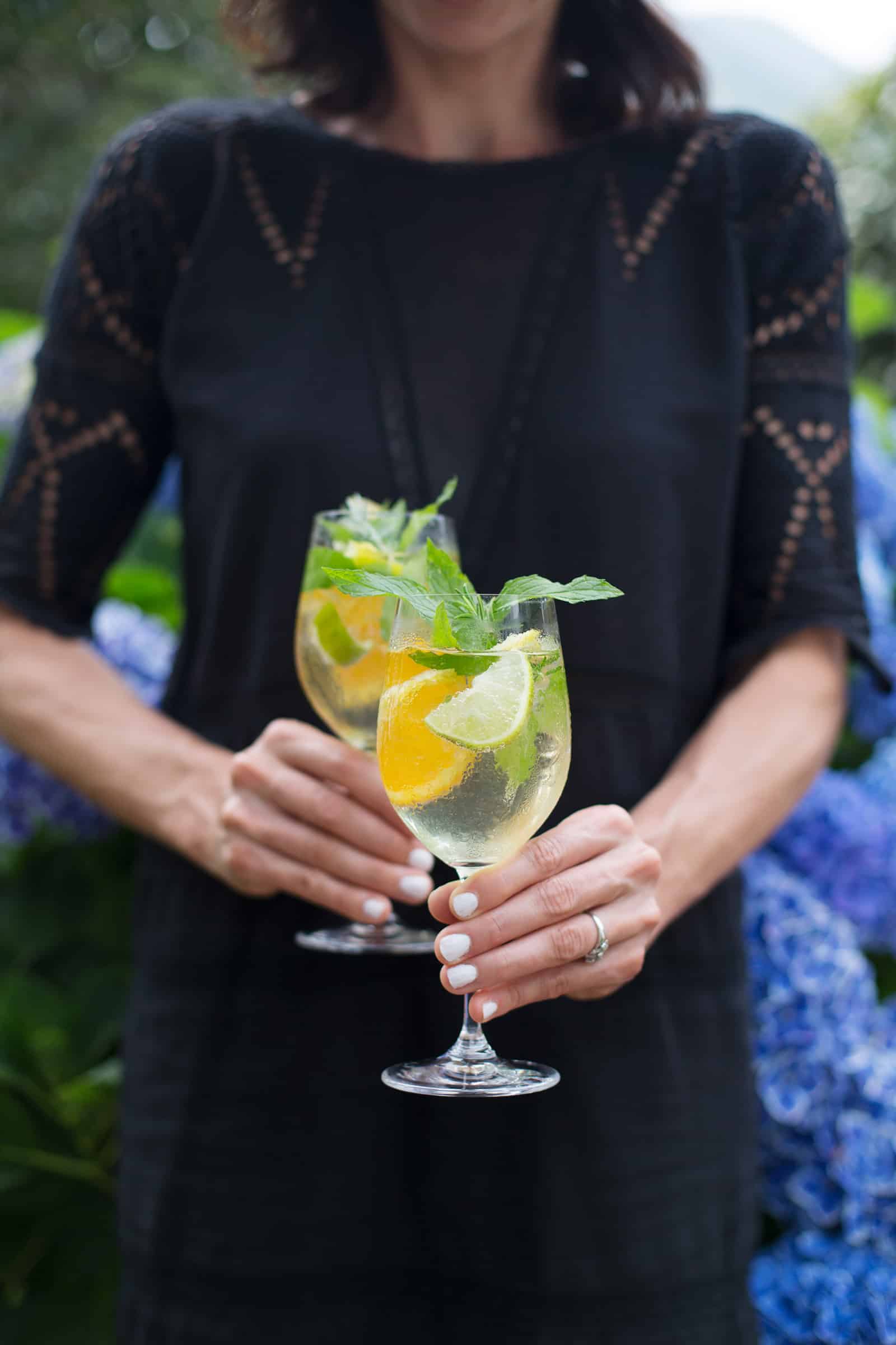 @saltandwind | 10 Italian Cocktails For Ferragosto | The Hugo Spritz Cocktail Recipe