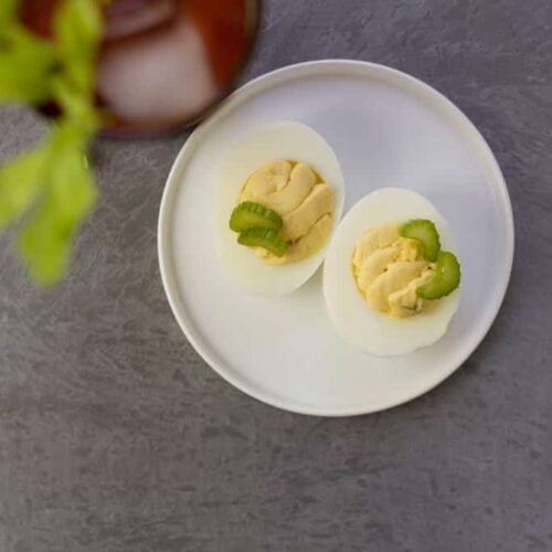 Pickled Celery Deviled Eggs Recipe
