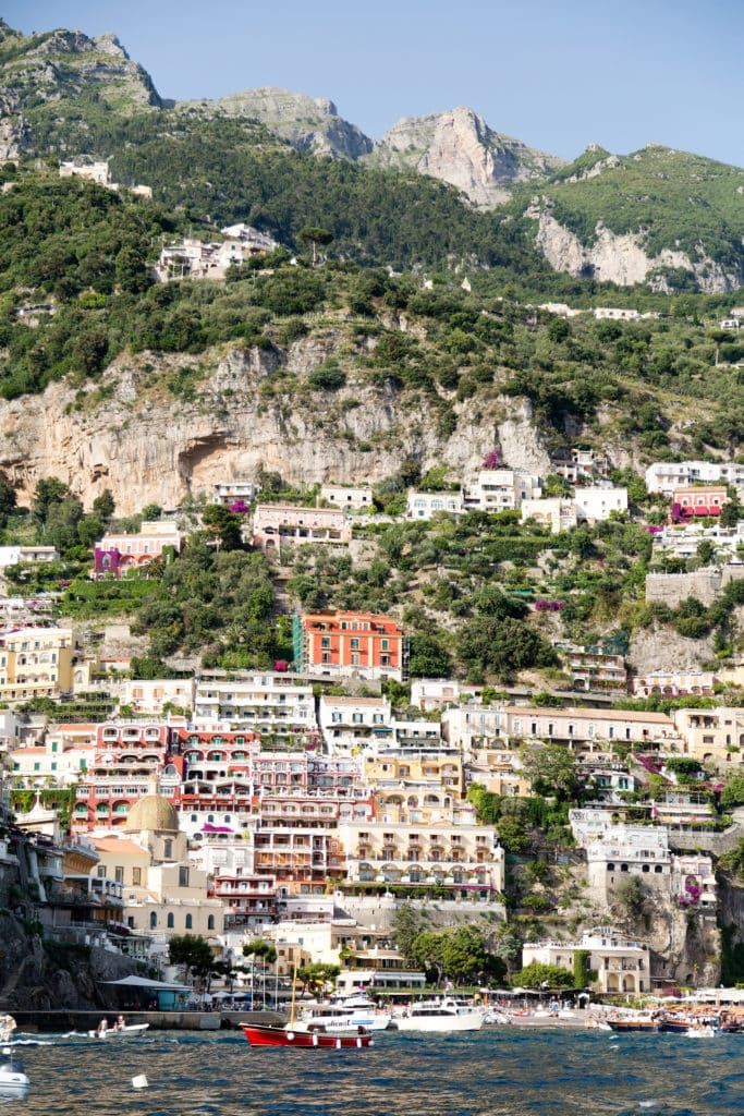 View of Positano Italy from Torre di Clavel