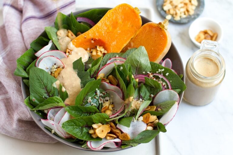 Spinach Salad with Lemongrass Peanut Dressing Recipe