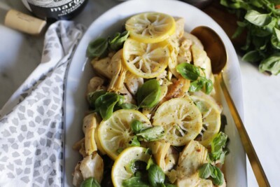 One-Pot Lemon-Garlic Basil Artichoke Chicken Recipe