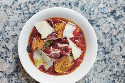 Roasted Tomato Soup With Jamón And Idiazábal Recipe