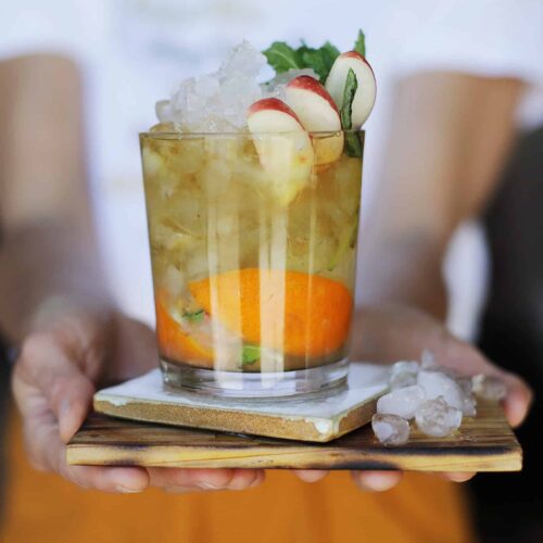 Peach Citrus Bourbon Smash Cocktail Recipe