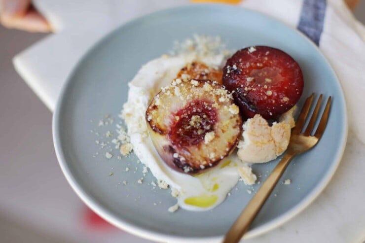 Broiled Stone Fruit with Rosemary Mascarpone Honey Recipe