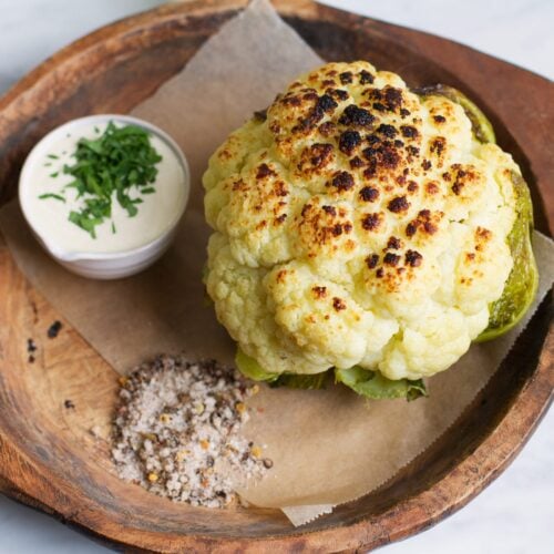 Charred Cauliflower with Garlic Tahini Sauce Recipe
