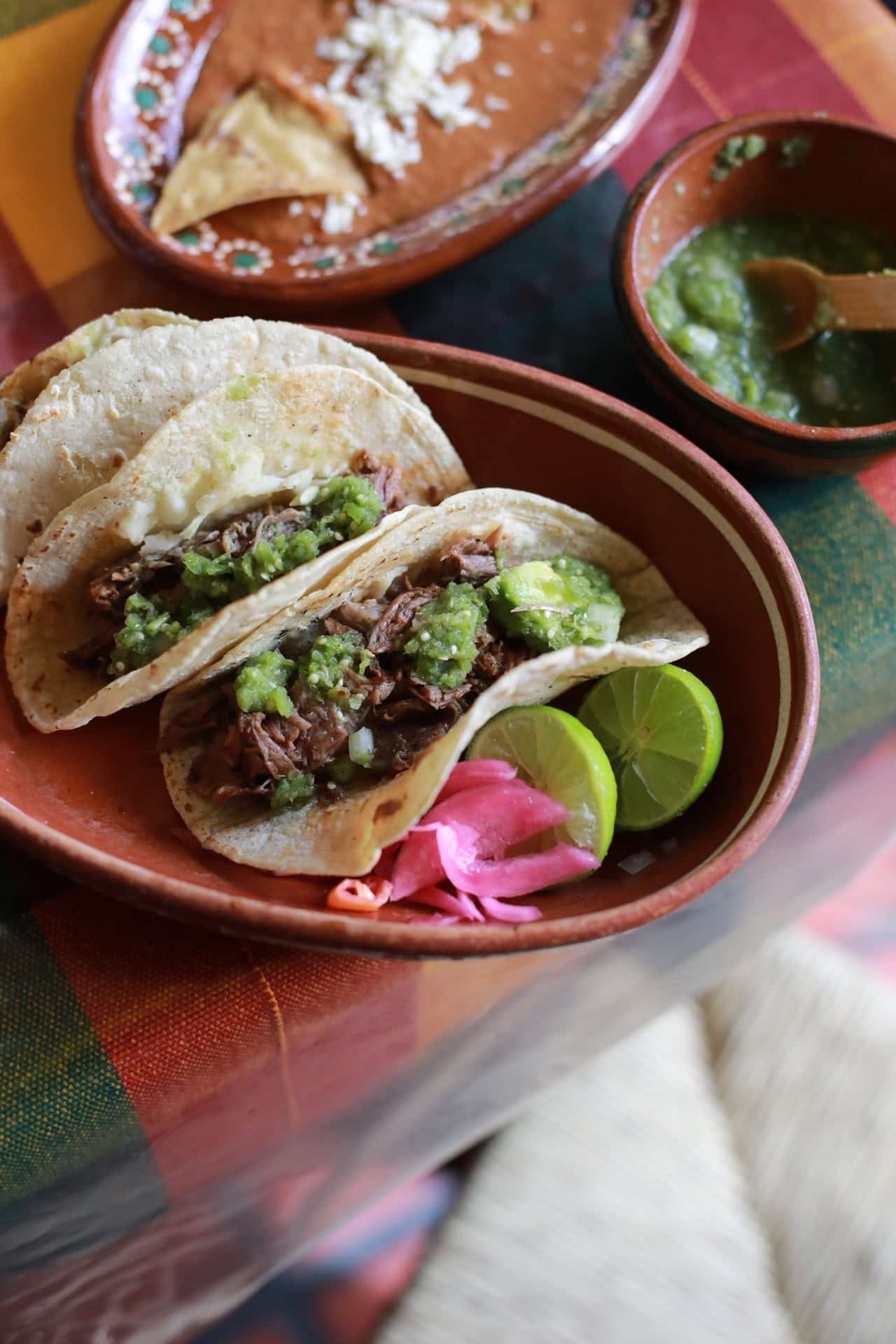 Birria Tacos On A Plate In Guadalajara Mexico