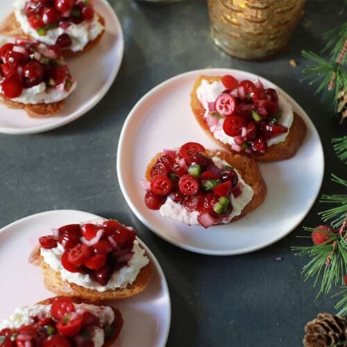 Spiced Cranberry Relish Toasts With Whipped Goat Cheese Recipe