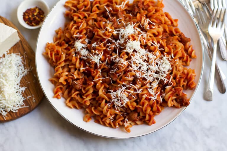 {Fusilli Alla Salsiccia} Pasta With Tomato Sugo and Sausage Recipe