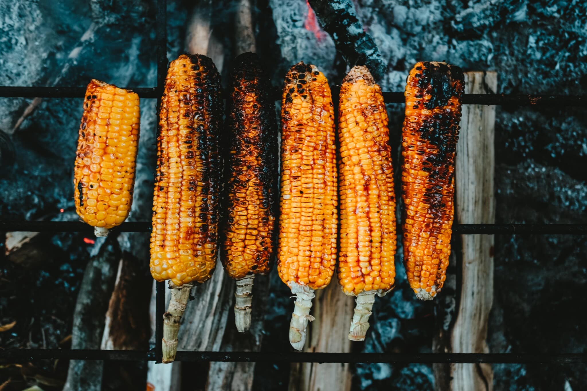 Corn Grilled On Charcoal