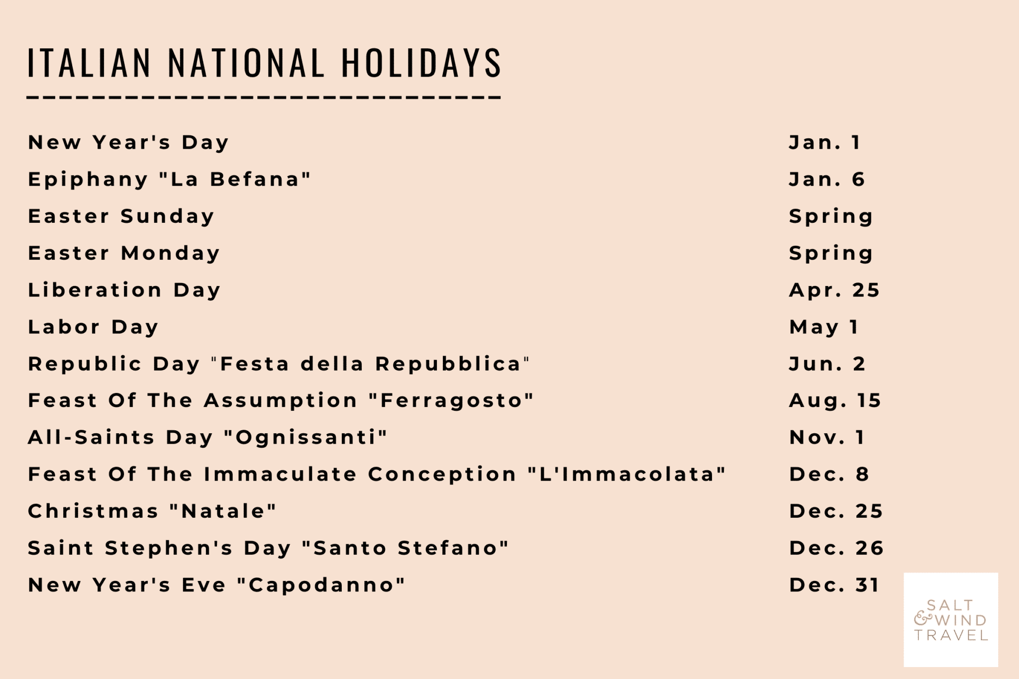 Italian National Holidays