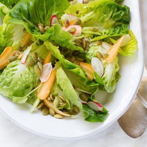 Little Gems Salad with Avocado Green Goddess Dressing Recipe