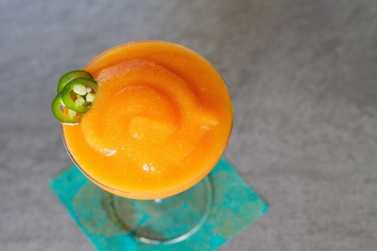 Papaya Mango Frozen Margarita Cocktail Recipe