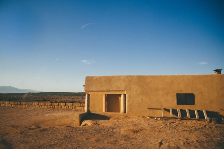 Photo of solo adobe building in US southwest