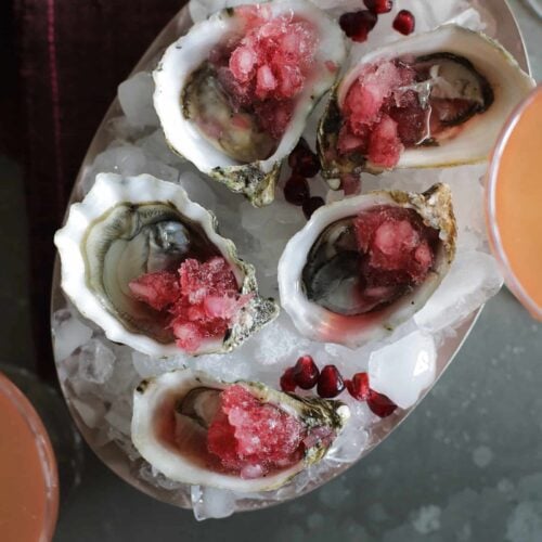 Oysters With Pomegranate Mignonette Granita Recipe