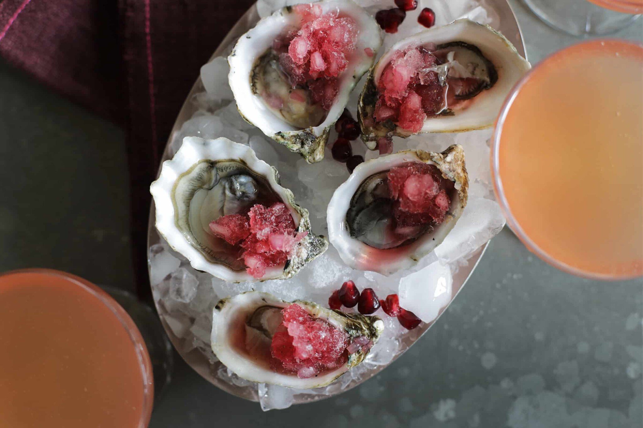 Oysters With Pomegranate Granita — Salt & Wind Travel