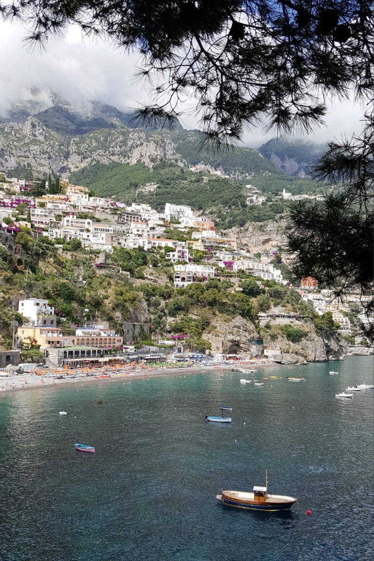 View of Positano from sea