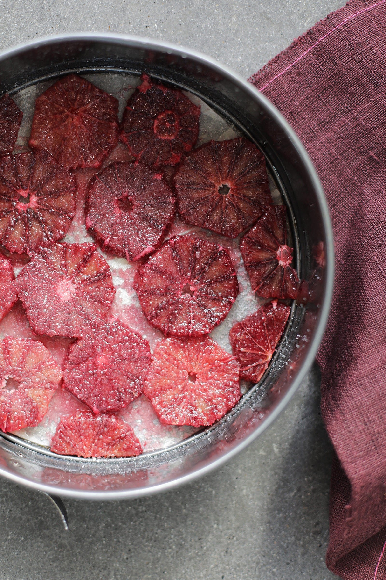 Blood Orange Slices In Cake Pan