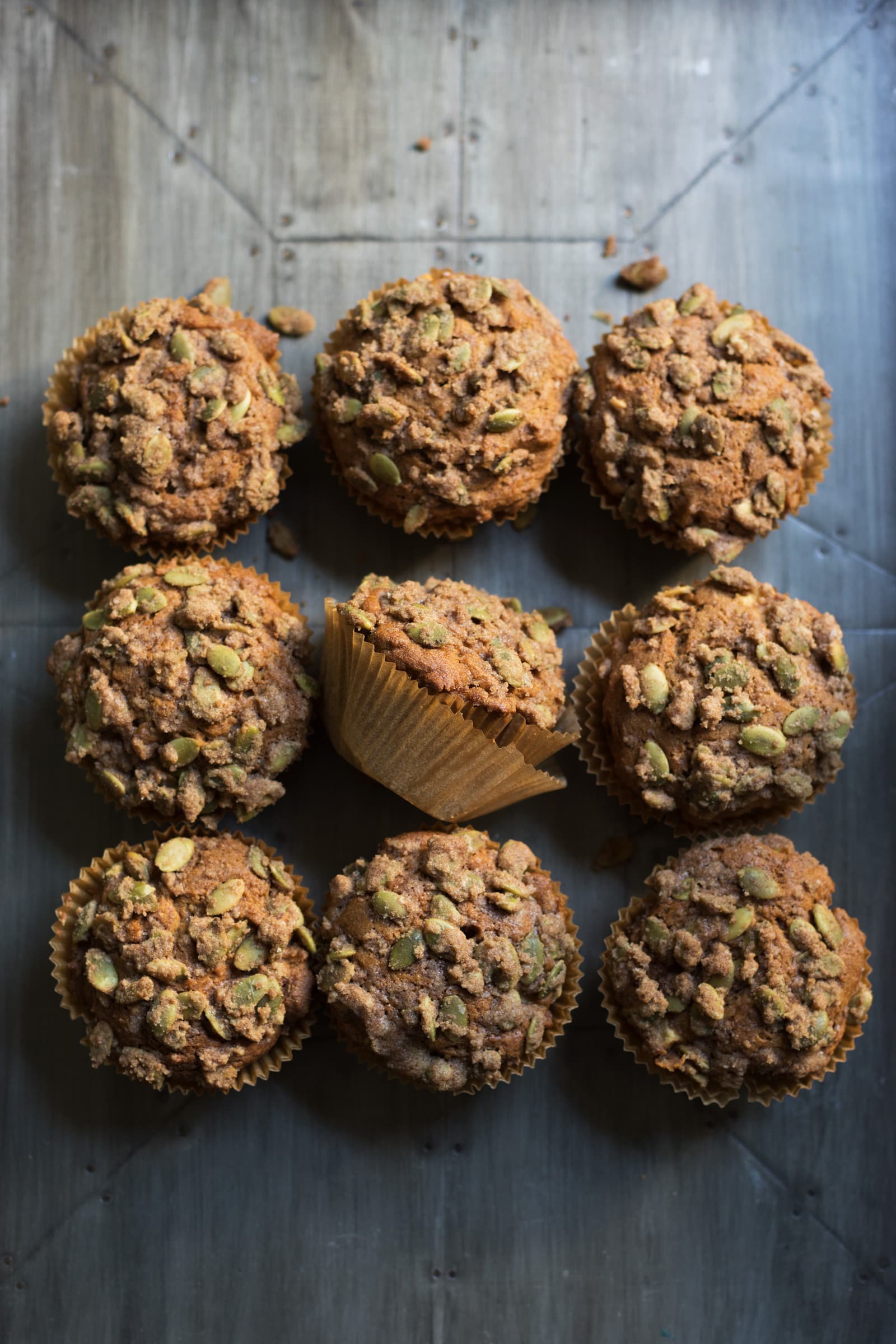 Apple Cinnamon Pumpkin Muffins With Pepita Streusel Recipe @saltandwind
