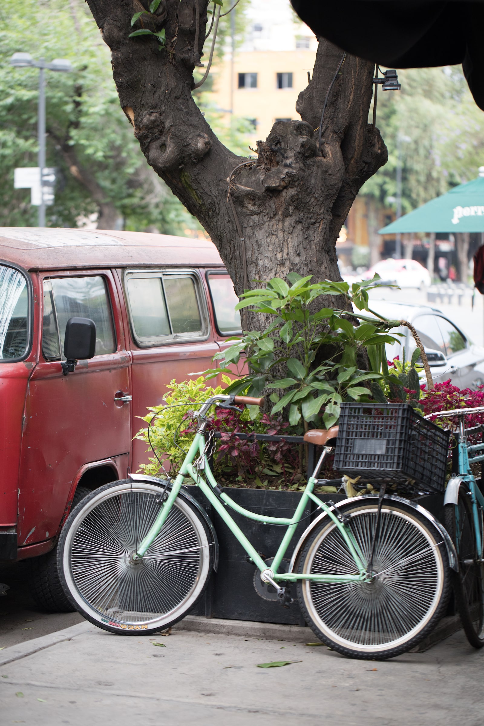 Bike On Streets In Roma Neighborhood Mexico City