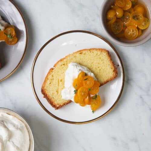 Vanilla Pound Cake with Kumquat-Thyme Marmalade Recipe