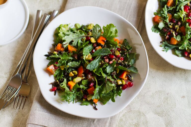 Pomegranate And Persimmon Wild Rice Salad With Miso Dressing Recipe