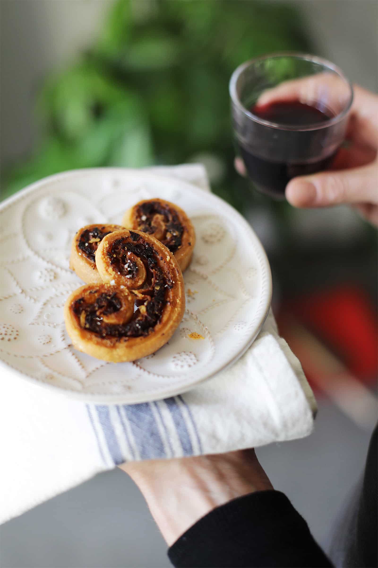 Savory Olive, Tomato, Prosciutto, and Parmesan Palmiers Recipe
