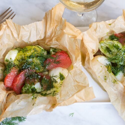 Citrus Scallops En Papillote With Herb Emulsion Recipe