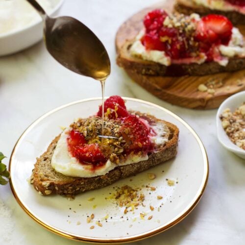 Lavender Smashed Berry Ricotta Toast