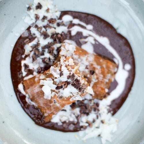 Spiced Sweet Potato Tamales With Chocolate Sauce Recipe