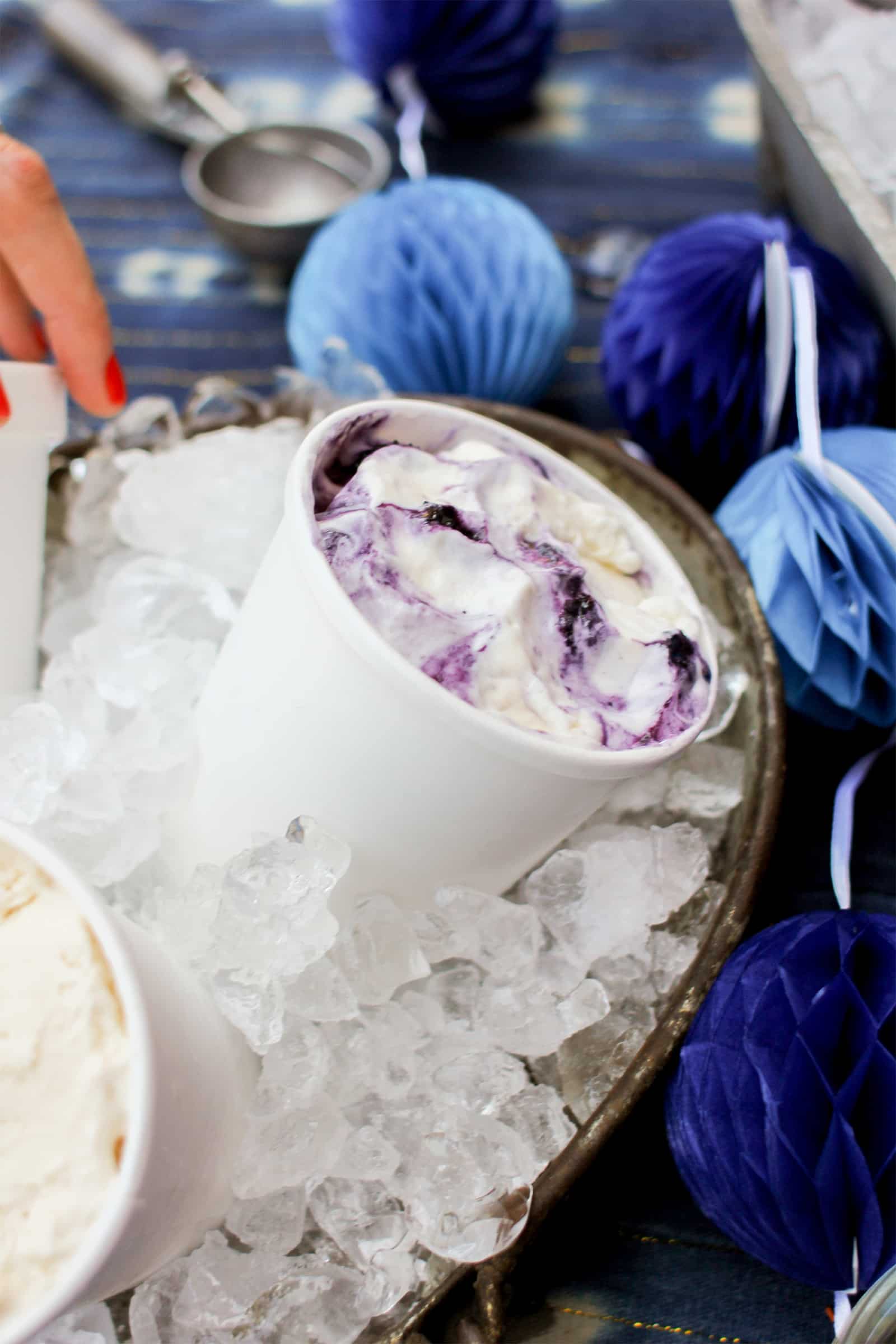 Salt & Wind Ice Cream Social Blueberry Mezcal Ice Cream