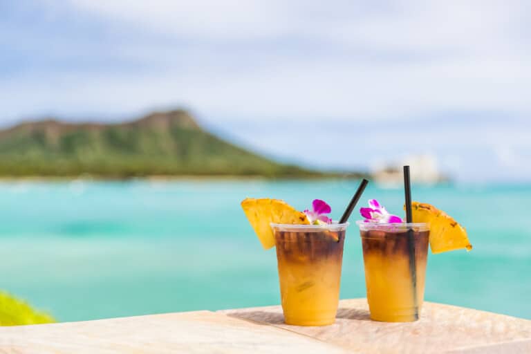 Mai Tai Cocktail On Waikiki Beach