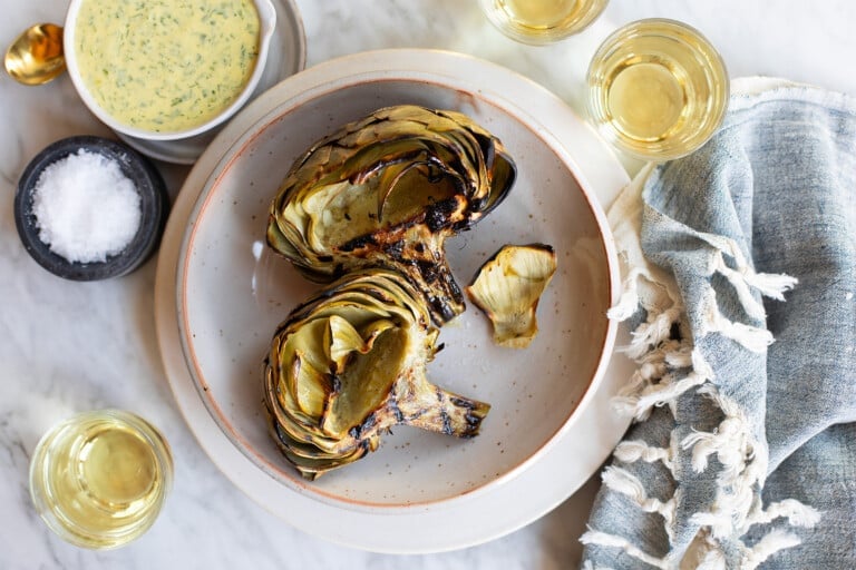 Grilled Artichokes With Roasted Garlic Aioli