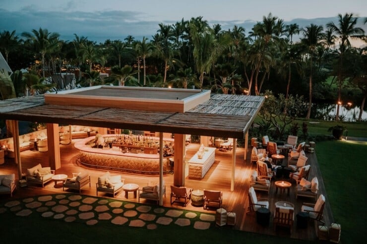 Mauna Lani restaurant at dusk