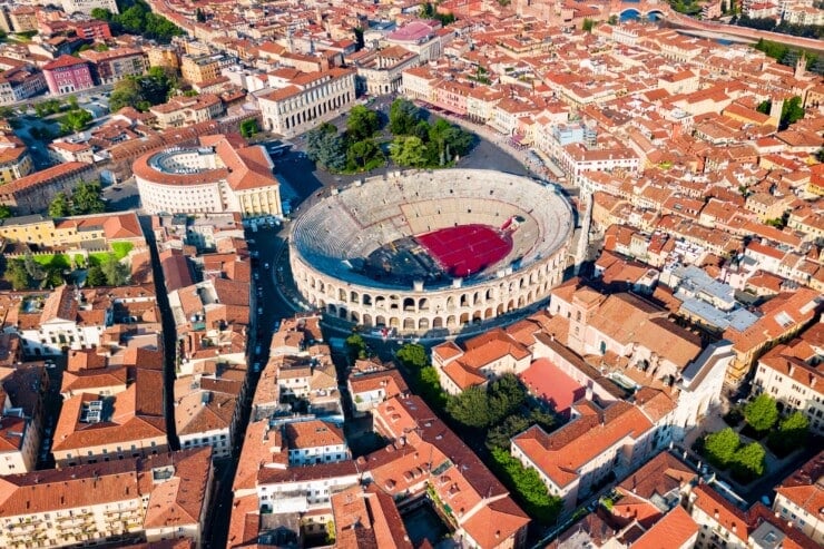 Aerial photo of Verona amphitheater