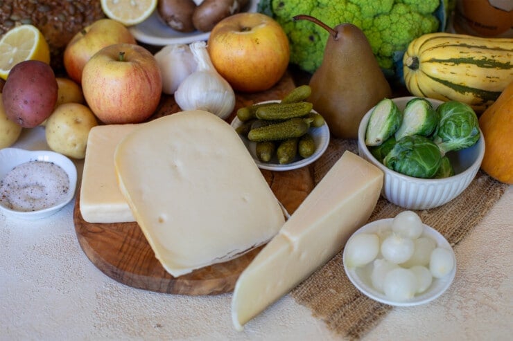 Real California cheese fondue ingredients